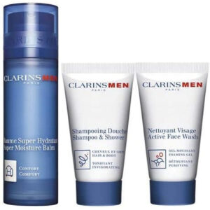Clarins - Men Set (Super Moisture Balm 50 ml + Shampoo & Shower Gel 30 ml + Active Face Wash 30 ml )