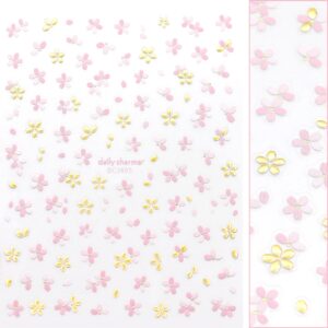 Daily Charme - Floral Nail Art Sticker / Golden Sakura