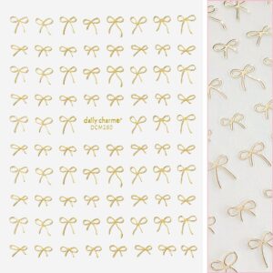 Daily Charme - Kawaii Nail Art Sticker - Coquette Bows - Gold