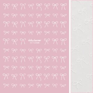 Daily Charme - Kawaii Nail Art Sticker - Coquette Bows - White
