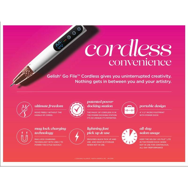 Gelish - Go File Wireless E-File - Pearl Rose Gold