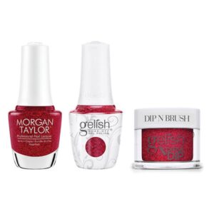 Gelish, Morgan Taylor & Dip Combo - Poinsettia Stardust