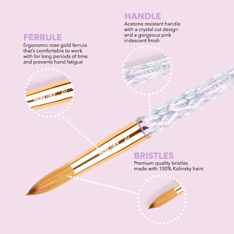 Kiara Sky Tools - Acrylic Brush Size 8 - Pink