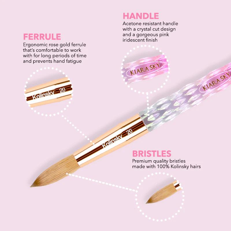Kiara Sky Tools - Acrylic Brush Size 8 - Pink