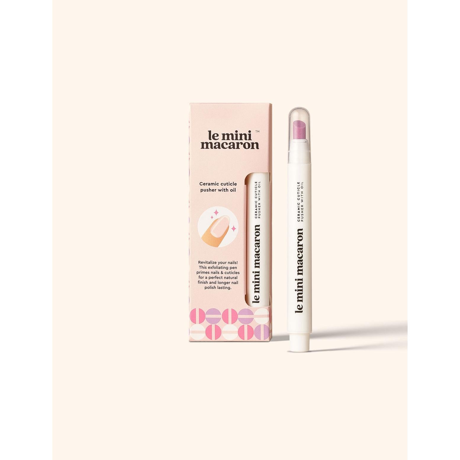 Le Mini Macaron - Ceramic Cuticle Pusher With Oil