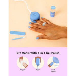 Le Mini Macaron Gel Manicure Kit - Fleur Bleue