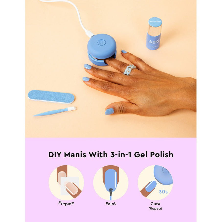 Le Mini Macaron Gel Manicure Kit - Fleur Bleue