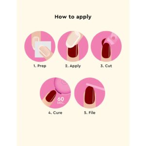 Le Mini Macaron Mini Nail Stickers - Gel Strips - Rouge Dahlia