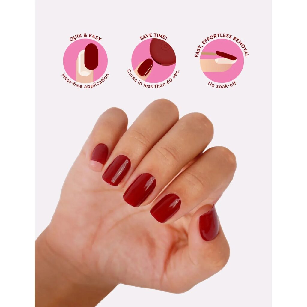 Le Mini Macaron Mini Nail Stickers - Gel Strips - Rouge Dahlia