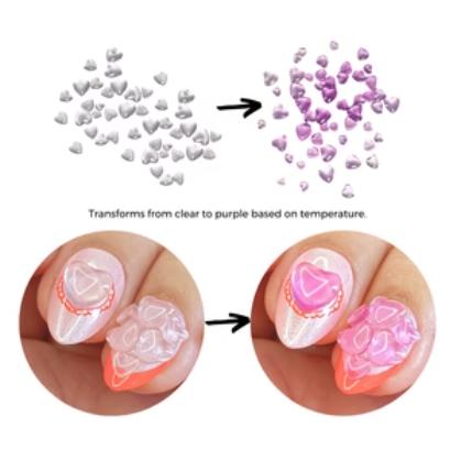 Maniology - Nail Art Stickers - Color-changing heart studs