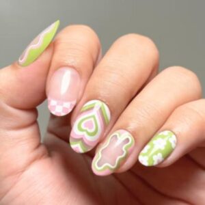 Maniology - Press On Nails - Flower Babe - Short Round