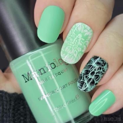 Maniology - Stamping Nail Polish - Fresh Start: Bloom (B545) - Green Cream - Image 2