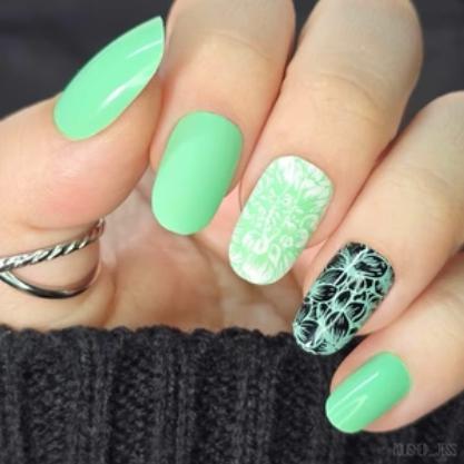 Maniology - Stamping Nail Polish - Fresh Start: Bloom (B545) - Green Cream - Image 3