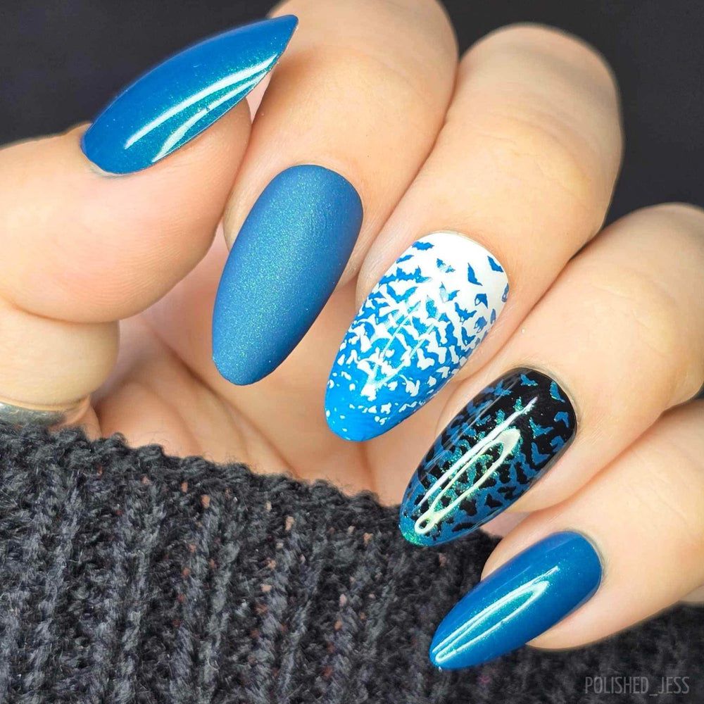 Maniology - Stamping Nail Polish - Nightshade: Moonwake (B528) - Teal With Gold Shimmer