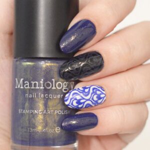 Maniology - Stamping Nail Polish - Nightshade: Shadowveil (B526) - Purple With Gold Shimmer