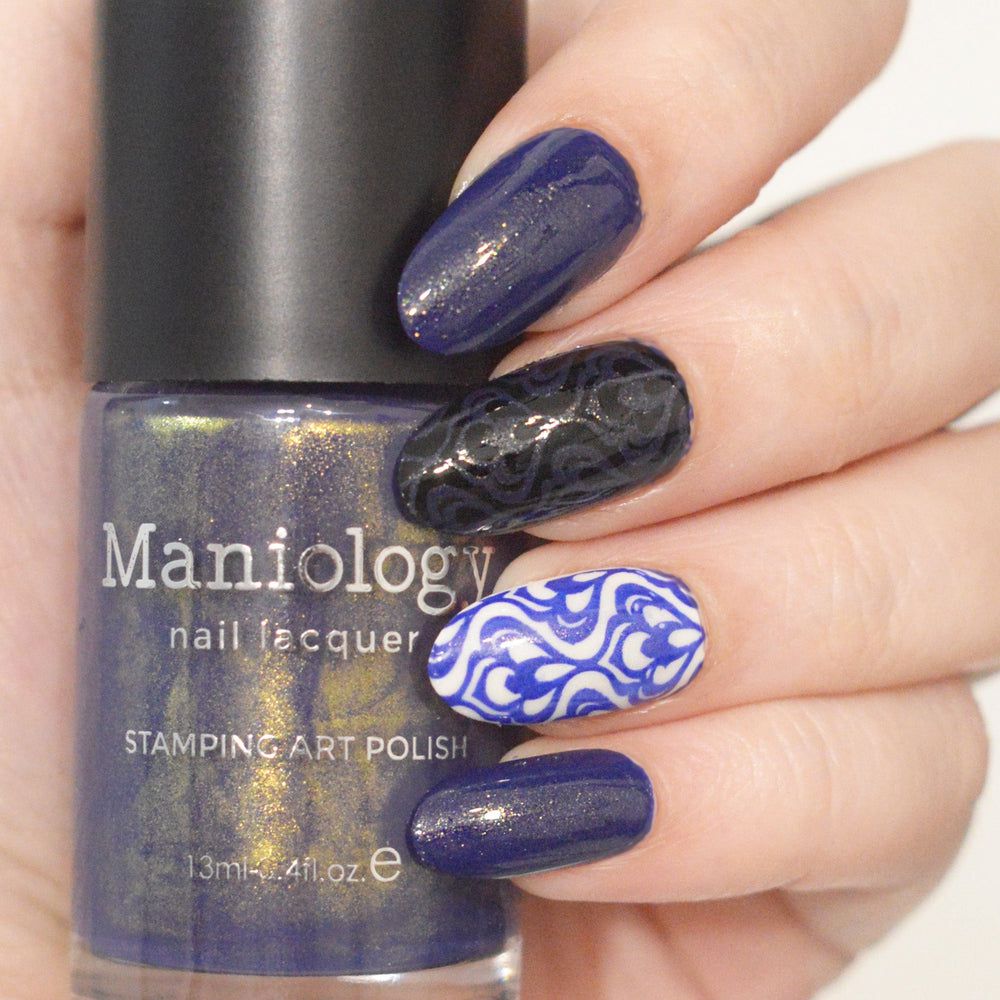 Maniology - Stamping Nail Polish - Nightshade: Shadowveil (B526) - Purple With Gold Shimmer