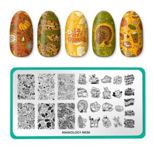 Maniology - Stamping Plate - Give Thanks (M536)