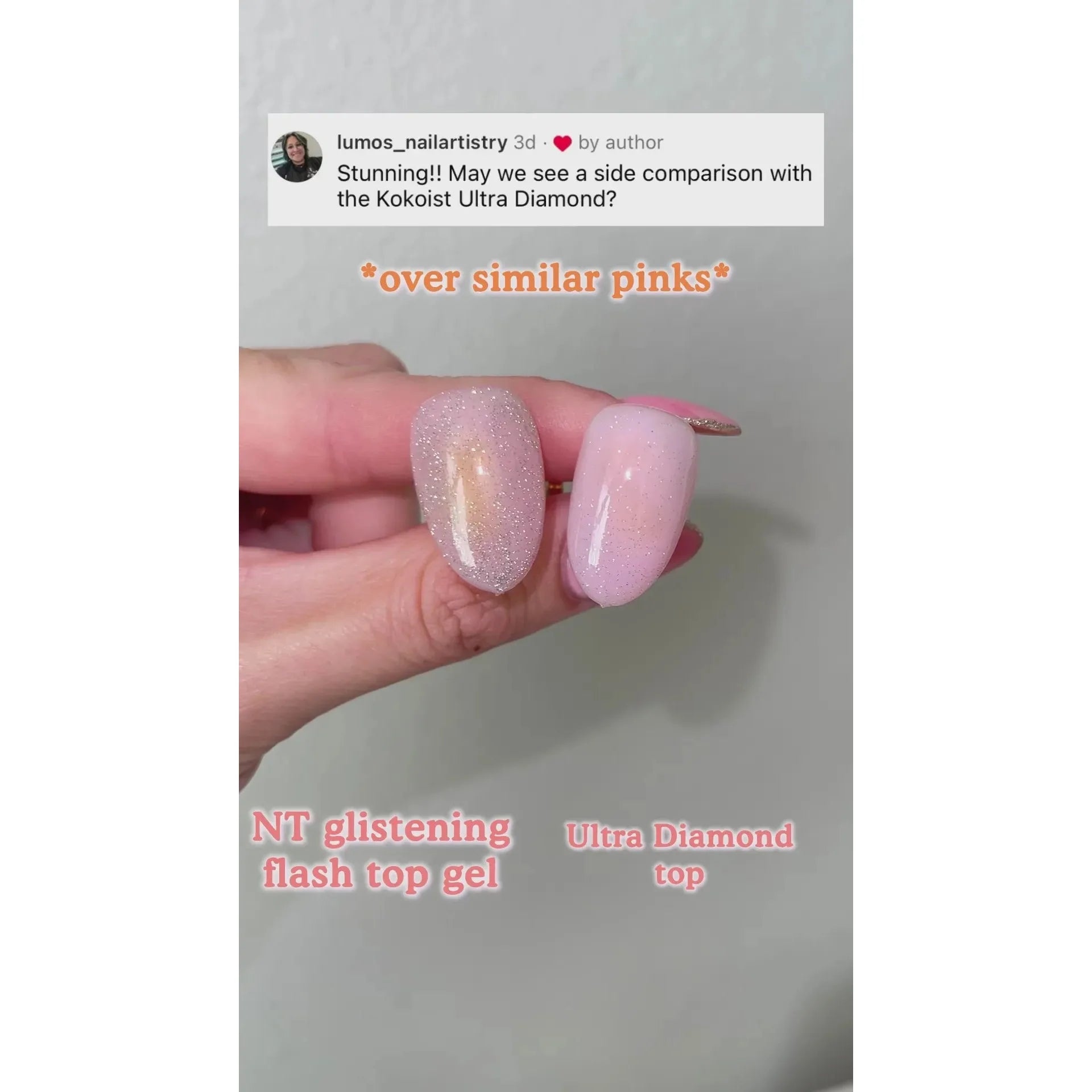 Nail Thoughts Color Gel - Glistening Flash Top Coat Gel - #NTFT - Image 3