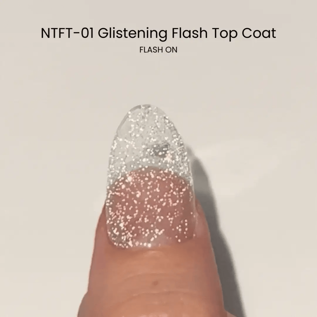 Nail Thoughts Color Gel - Glistening Flash Top Coat Gel - #NTFT - Image 4