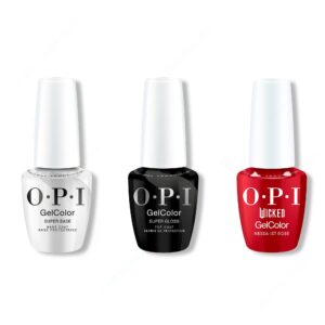 OPI GelColor Combo - Super Base, Super Gloss Top & Nessa-Ist Rose