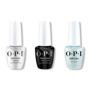 OPI GelColor Intelli-Gel Combo - Super Base Coat, Super Gloss Top Coat & Air We Go