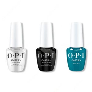 OPI GelColor Intelli-Gel Combo - Super Base Coat, Super Gloss Top Coat & Baby Tee-I