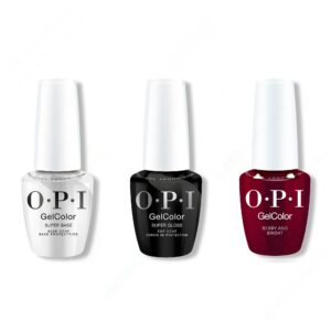 OPI GelColor Intelli-Gel Combo - Super Base Coat, Super Gloss Top Coat & Berry And Bright
