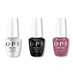 OPI GelColor Intelli-Gel Combo - Super Base Coat, Super Gloss Top Coat & Butter Me Up Toffee