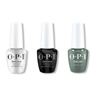 OPI GelColor Intelli-Gel Combo - Super Base Coat, Super Gloss Top Coat & Cargo All Out