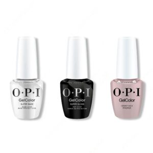 OPI GelColor Intelli-Gel Combo - Super Base Coat, Super Gloss Top Coat & Crimp and Proper