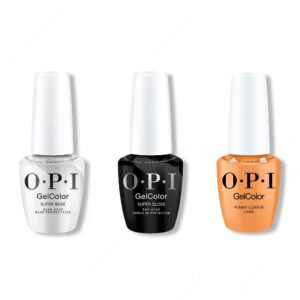 OPI GelColor Intelli-Gel Combo - Super Base Coat, Super Gloss Top Coat & Penny Loafer Lane