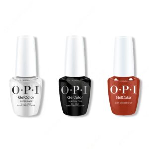 OPI GelColor Intelli-Gel Combo - Super Base Coat, Super Gloss Top Coat & Slip Dressed Up