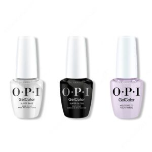 OPI GelColor Intelli-Gel Combo - Super Base Coat, Super Gloss Top Coat & Welcome to Your Whirl
