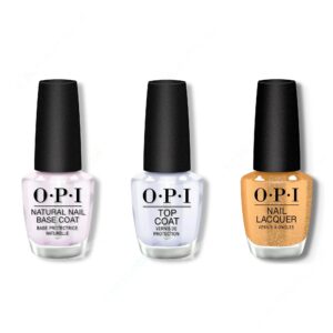 OPI - Nail Lacquer Combo - Base, Top & Nougat by Nature