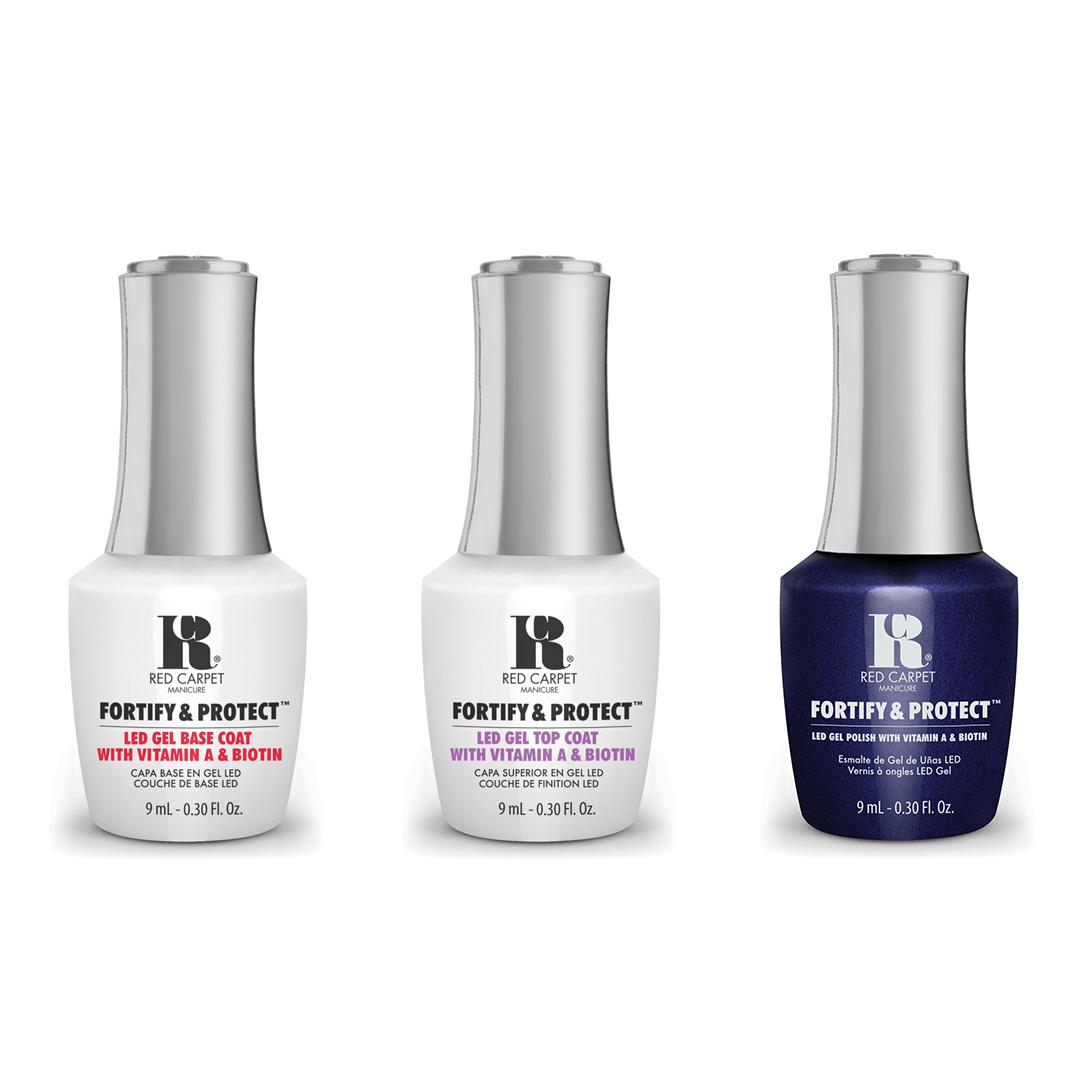 Red Carpet Manicure - Fortify & Protect Combo - Base, Top & New Year, New Glam 0.3 oz