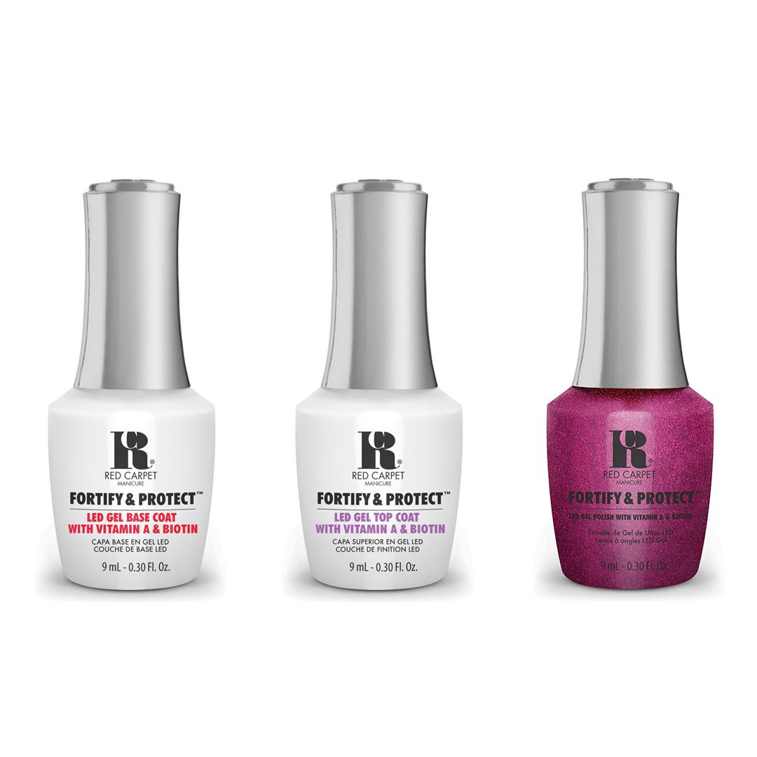 Red Carpet Manicure - Fortify & Protect Combo - Base, Top & Up Close And Personal 0.3 oz