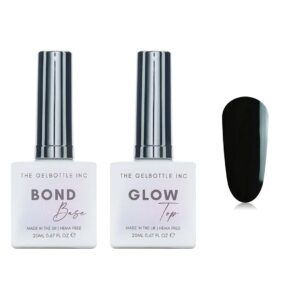 The GelBottle Inc - Gel Combo - Bond Base, Glow Top & Hema-Free Paint - Jet Black