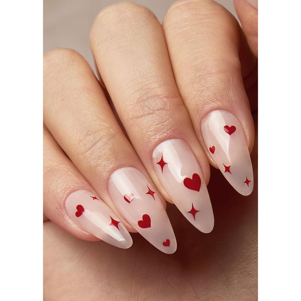 The GelBottle Inc - Red - Heart & Twinkles Stickers