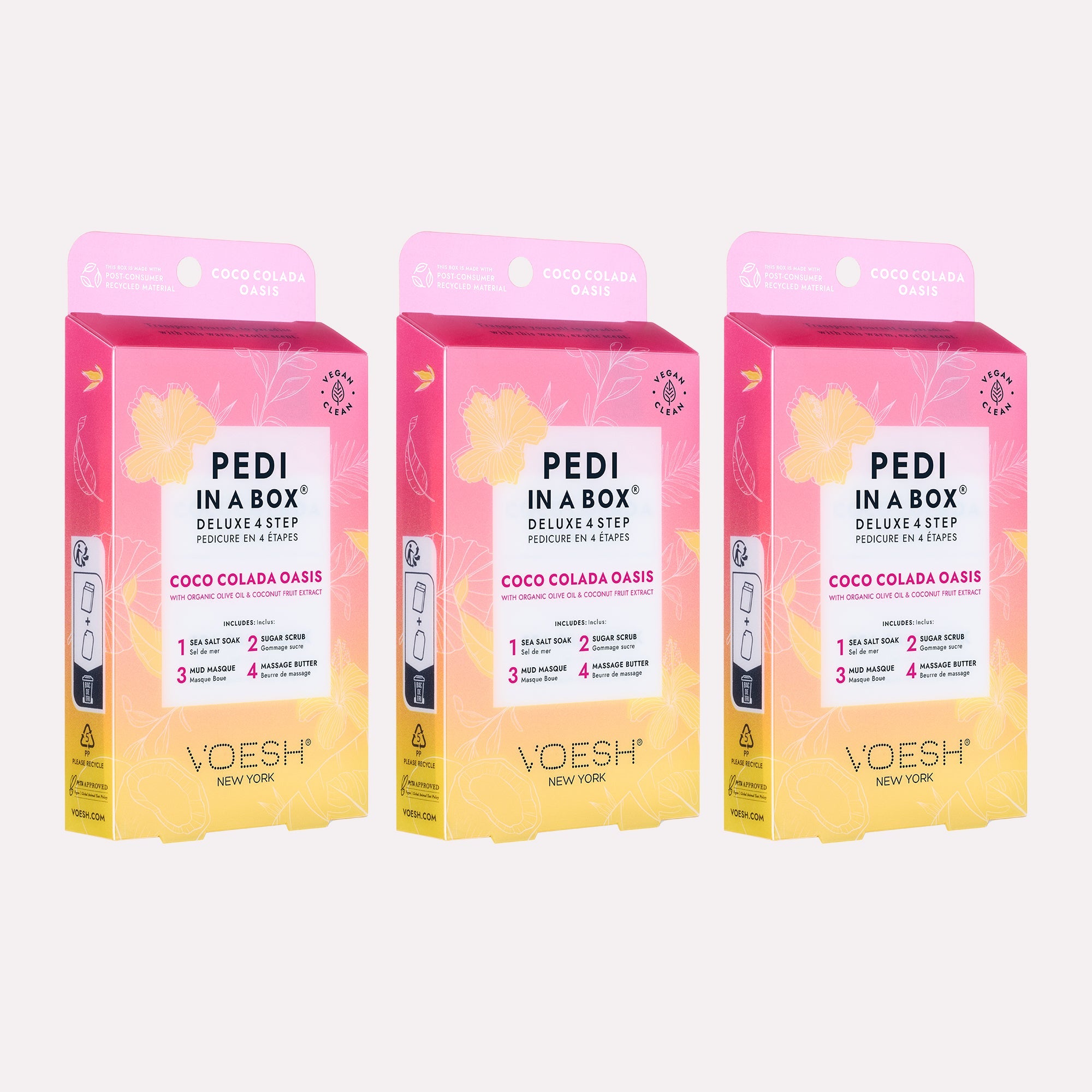 Voesh - Pedi in a Box Deluxe 4 Step - Coco Colada Oasis Trio