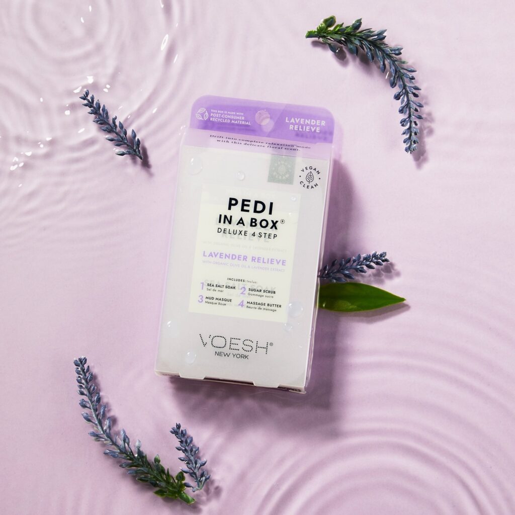 Voesh - Pedi in a Box Deluxe 4 Step - Lavender Relieve Trio