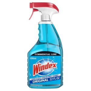 Windex Commercial Line Glass Cleaner, Original (Blue) Trigger Spray, 32 fl oz